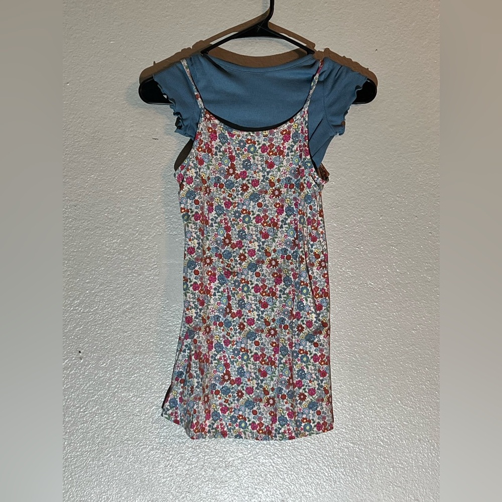 Girls floral dress with under shirt